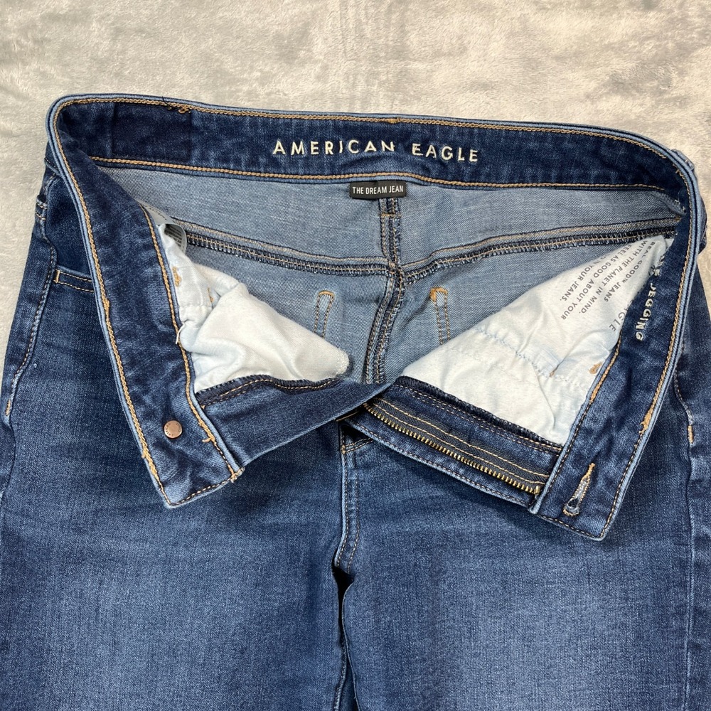 American Eagle Super Hi-Rise Jegging Womens 6 Long Blue Dream Jean Medium Wash - Picture 4 of 15